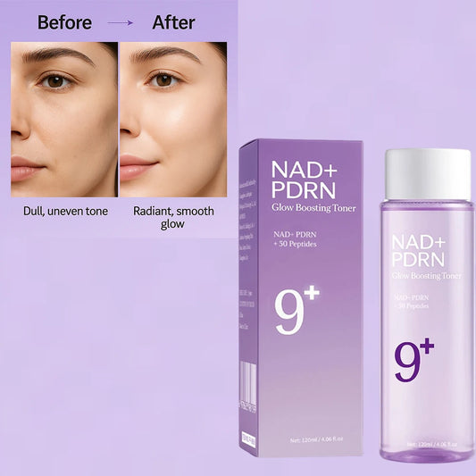 NAD+ PDRN Glow Boosting Toner - Hydrating Firming Essence for Dry Skin, Fine Lines & Skin Elasticity Care