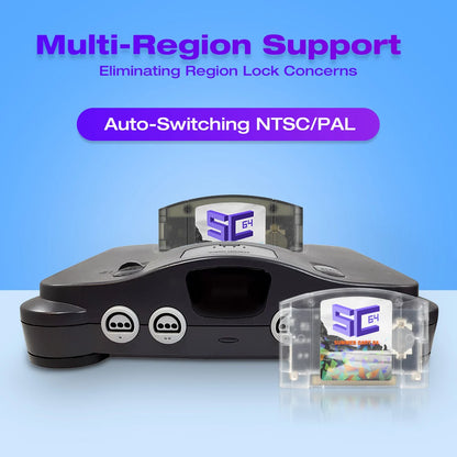 EPICJOY SummerCart 64 – 32GB Open Source N64 Game Card for Nintendo 64 Console, 5400+ Games & 64DD Support