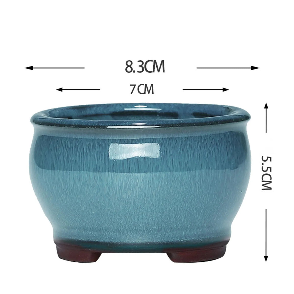 Breathable Ceramic Bonsai Pots - Stoneware Flowerpots with Drainage Holes for Garden Plants