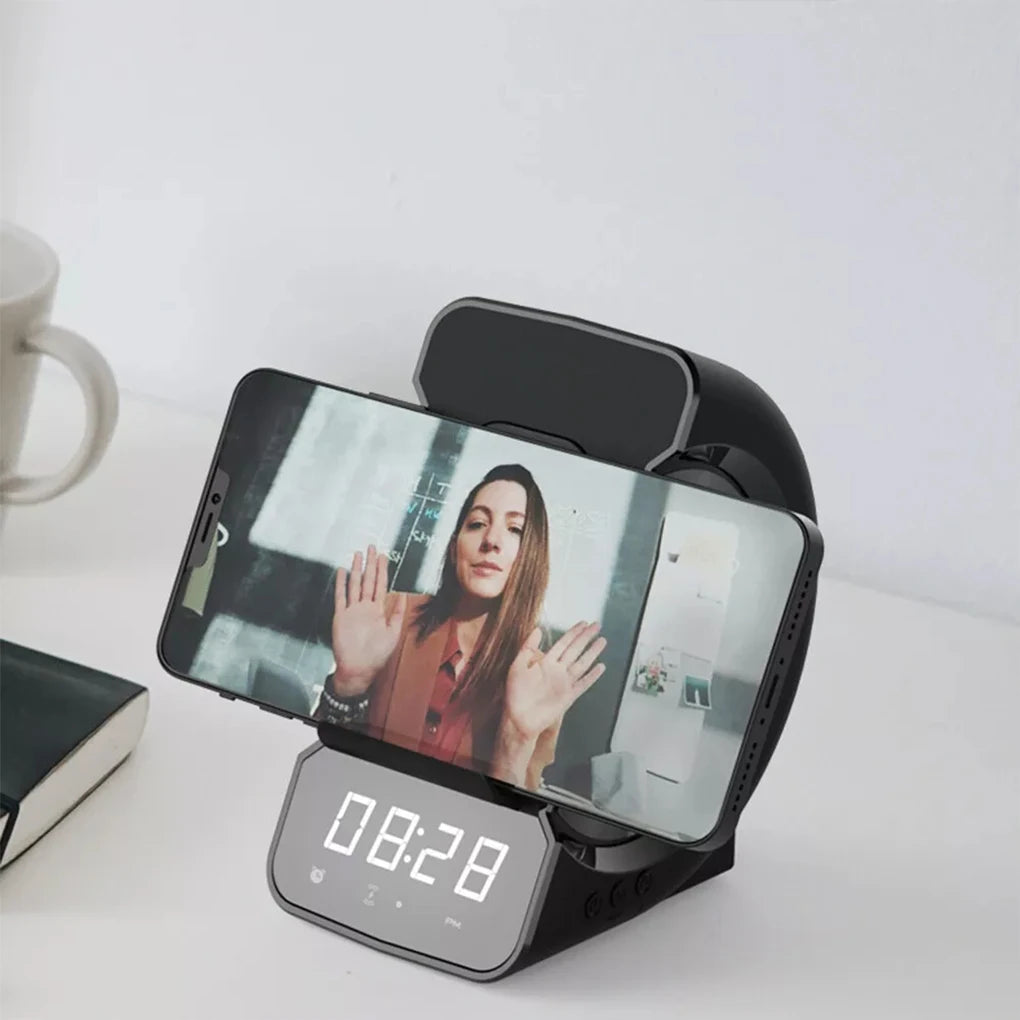 3-in-1 Wireless Bluetooth Speaker with LED Display, Alarm Clock & Fast Charging – Portable Outdoor Speaker