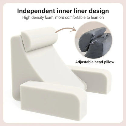 Extra Large Memory Foam Reading Pillow – Bed & Arm Rest Cushion for TV, Gaming, Comfort, Bed & Chair Support