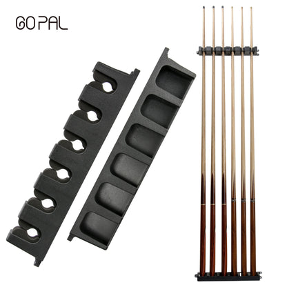Go Pal Cue Holder Rack - Durable Hardwood Wall Mount Billiard Stick Storage Organizer for Pool Cues