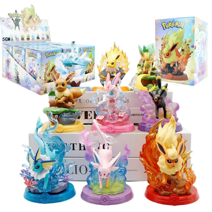 Pokémon Pikachu and Eevee Blind Box Figures - 8-Style Anime Collectible Action Dolls and Desktop Decorations for Birthday Gifts
