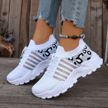 Women’s 2025 Leopard Print Sneakers – Lightweight Breathable Casual Shoes for Sale