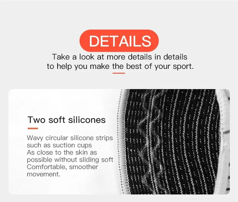 Silicone Knee Brace Compression Sleeve – Patella Support Knee Pads for Running & Sports