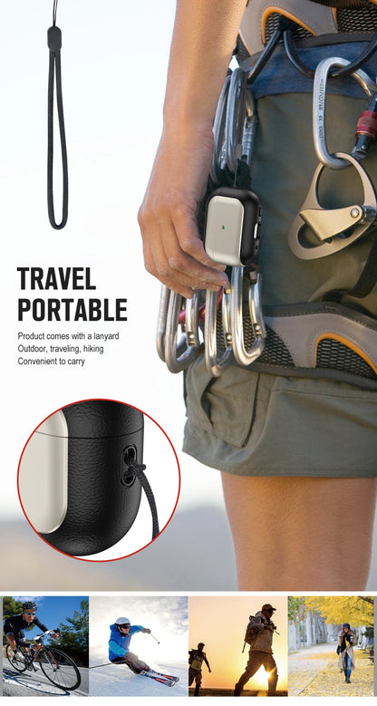 Luxury Leather Pattern Earphone Case for AirPods Pro 2/3/4 – Shockproof ANC Cover with Lanyard