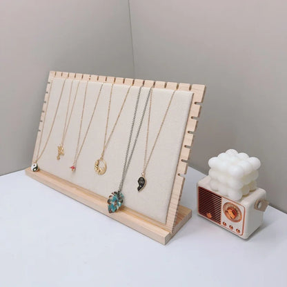 Creative Solid Wooden Necklace Display Frame – Pendant Support Jewelry Display Stand