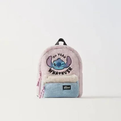 Disney Blue Stitch Plush Backpack – Large-Capacity Cartoon Bag for Kids & Kindergarten Gift