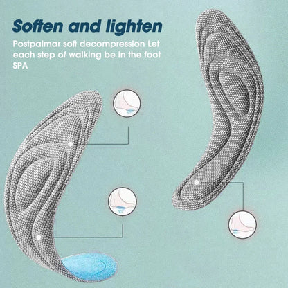 2 Pairs Memory Foam Orthopedic Insoles – Antibacterial, Sweat-Absorbing Shoe Inserts for Sports, Running, and Everyday Comfort