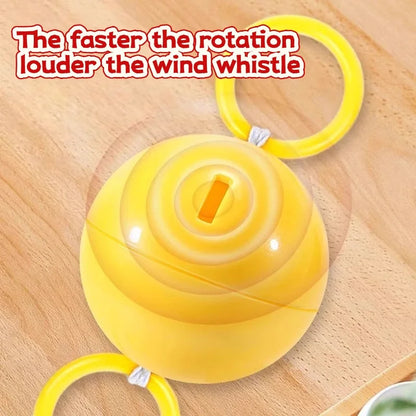 2-Piece Luminous Whistle Ball Toy Set - Spinning Pull-String Flywheel Puzzle and Stress Relief Toy for Kids
