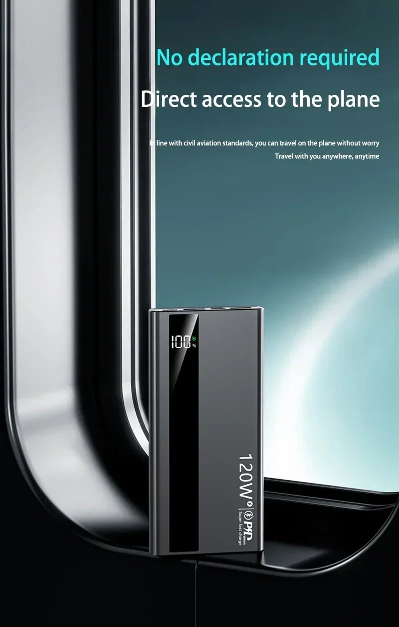 Xiaomi 500000mAh High-Capacity Power Bank — 120W Super Fast Charging Portable Battery Charger for iPhone, Samsung, Huawei