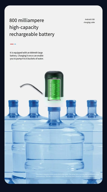 Portable Electric Water Pump - Large Battery Capacity Rechargeable Pump with One-Touch Easy Operation