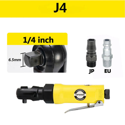 Pneumatic Air Ratchet Wrench — Adjustable Torque Spanner with Square Drive Straight Shank, Professional Tool 1/4", 3/8", 1/2"