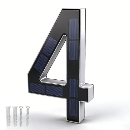 12CM Solar House Number Light - LED Outdoor Address Sign with Light Sensor for Home & Doorway