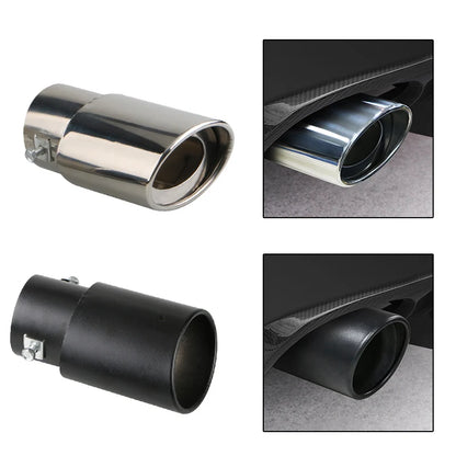 2.5" Stainless Steel Car Exhaust Muffler Tip – Chrome Rear Tail Pipe for Most Cars