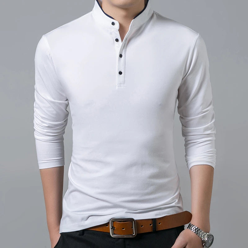Men's Business Casual Polo Shirt - Long Sleeve Breathable Formal Top Comfortable Summer Wear