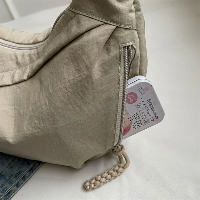 New Nylon Fabric Shoulder Bag – High Capacity Women's Crossbody Messenger Bag, Versatile & Leisure Hobo