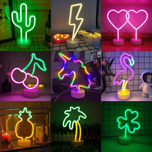Countertop Decorative Neon Sign – USB or Battery-Powered Night Light for Holiday, Party, Kitchen & Home Decor
