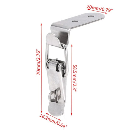 Stainless Steel 304 Locking Latch - Metal Toggle Catch Clasp with Loaded Hinges for Toolbox, Box & Furniture Hardware Accessories