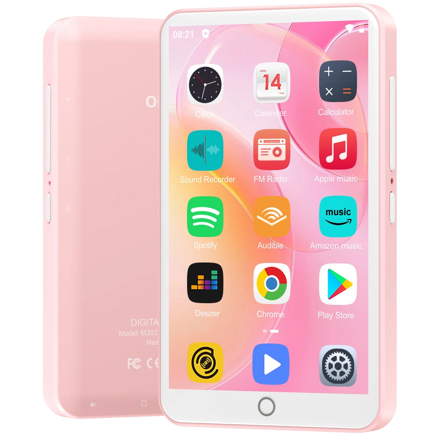 80GB MP3 Player Android 9.0 - Bluetooth, WiFi, 4.0-Inch Touchscreen, Speakers, FM Radio, eBooks, Up to 512GB Capacity