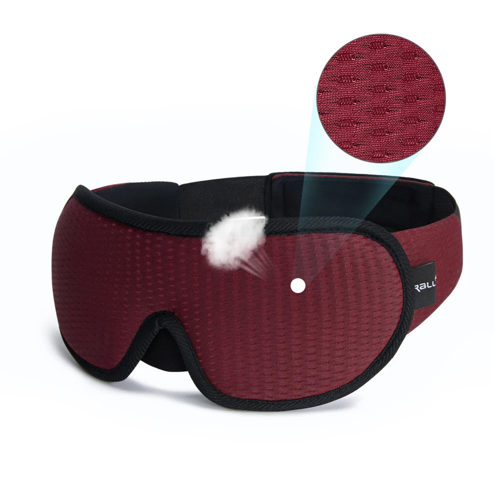3D Padded Sleep Mask — Soft Eye Shade Blindfold for Blocking Light, Sleeping Aid Eyepatch