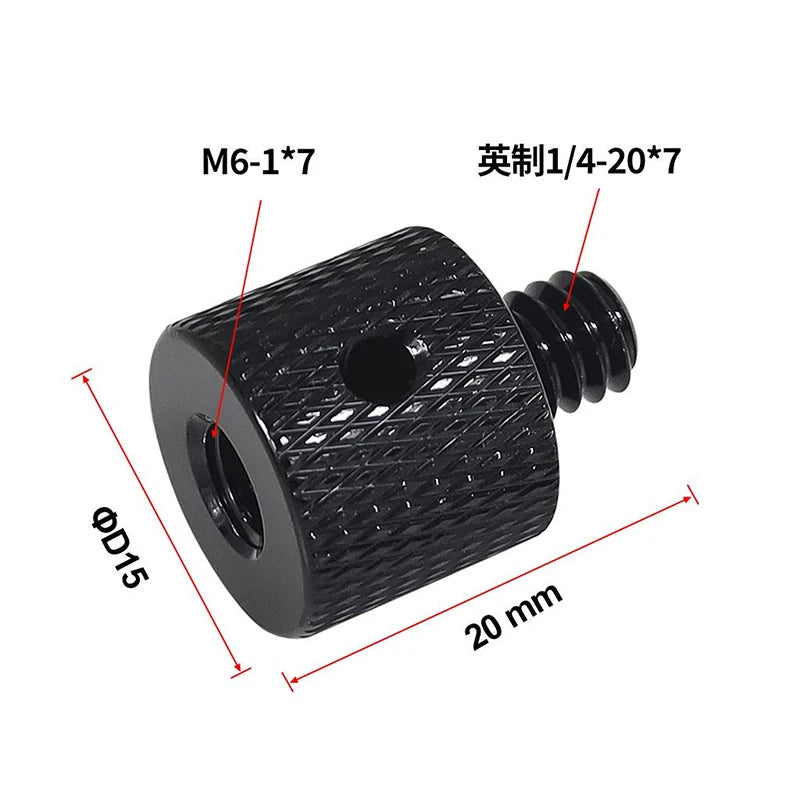 Reinforced Camera Screw Adapter - 1/4 to 3/8 Inch Male Female Thread Converter for Tripod Monopod Ball Head Light Bike Mount