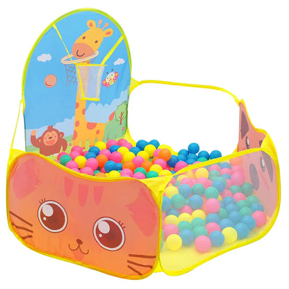 120cm Kids Playpen & Playground Tent – Baby Ball Pool with Basketball Hoop, Portable Indoor & Outdoor Toy House