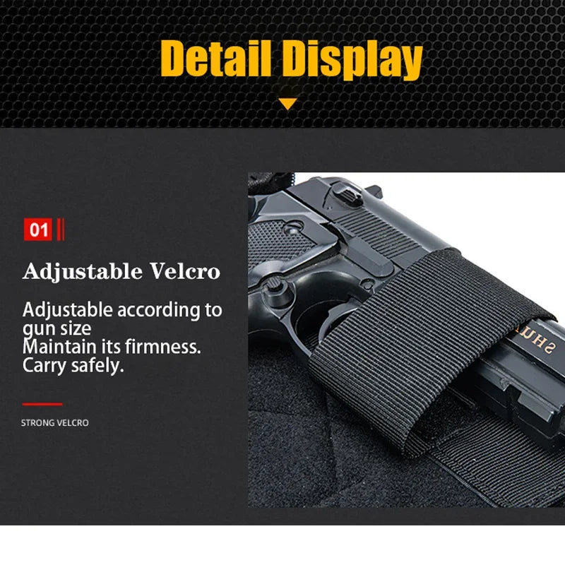 Molle Tactical Concealed Gun Holster Pouch - EDC Magazine & Pistol Carry Waist Fanny Pack for Handguns