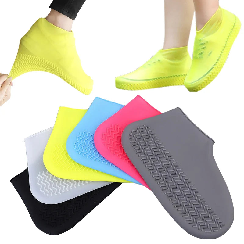 Reusable Waterproof Rain Shoe Covers – Non slip Silicone & Latex Outdoor Walking Shoe Protection