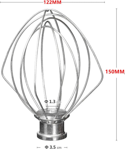 K45WW Wire Whip Attachment for Tilt-Head Stand Mixer – Stainless Steel Egg Beater & Cake Whisk for KitchenAid