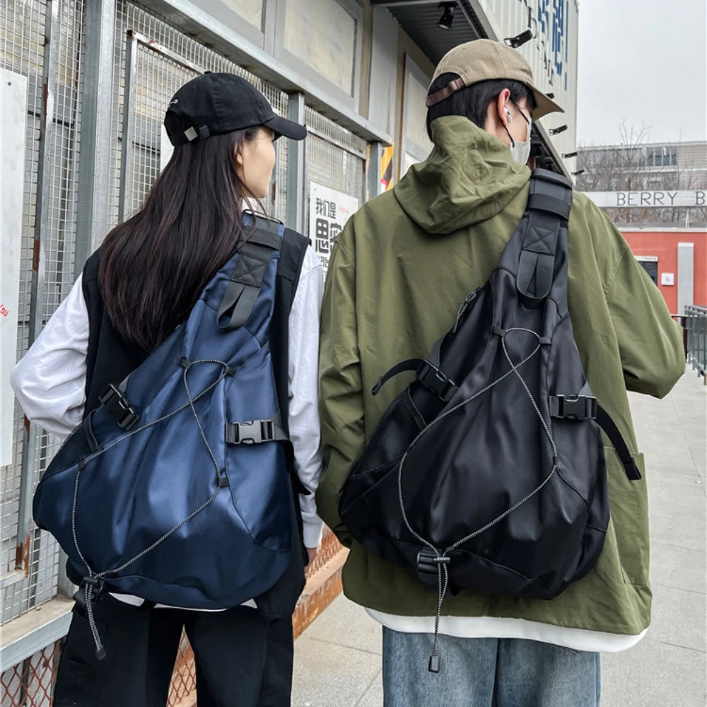 Men’s Large Capacity Crossbody Bag – Nylon Travel Chest Pack Hip Hop Shoulder Bag Trendy Storage Sling Bag 2025