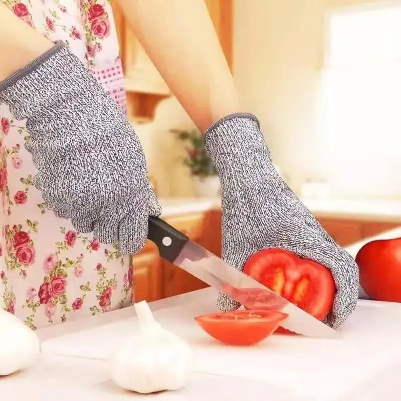 Level 5 HPPE Cut-Resistant Gloves – Protective Knitted Gloves for Kitchen, Gardening, Glass Handling, and Construction