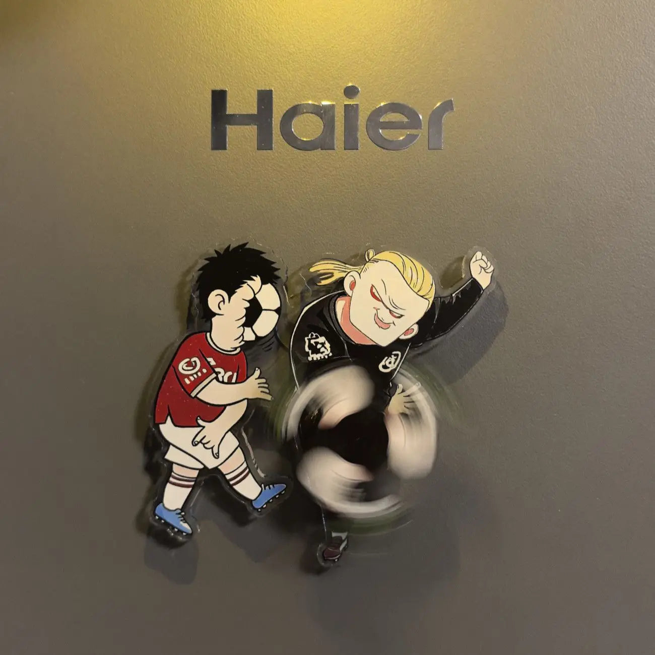 Haaland Spinning Fridge Magnet - Funny Football Cartoon Gift & Fan Collectible Decor