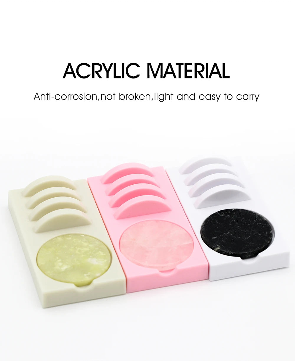 Reusable 2 in 1 Acrylic False Lashes Stand Pad & Glue Holder – Eyelash Grafting Assistor Tool