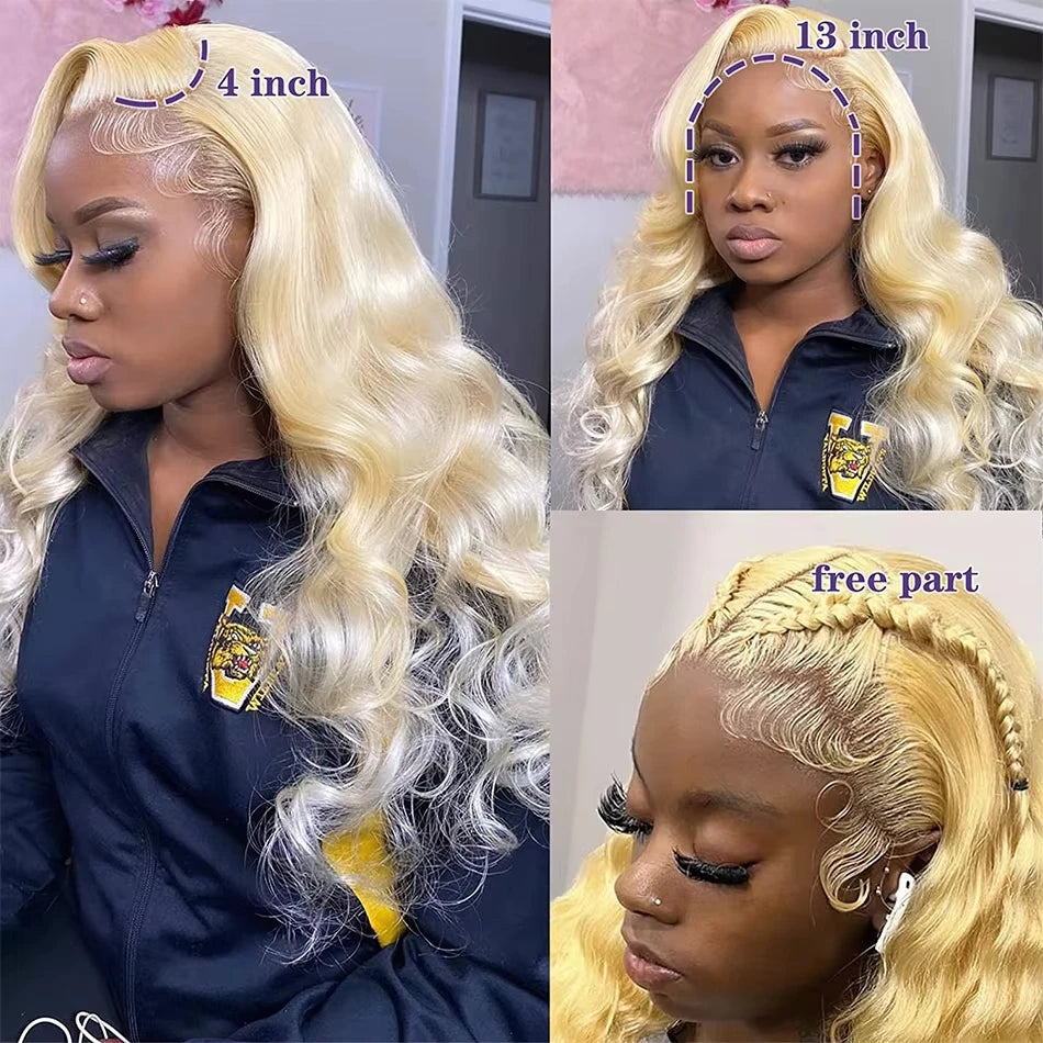 38 Inch 613 Blonde Body Wave HD Lace Front Wig – 13x6 Lace Frontal Human Hair Wig for Women