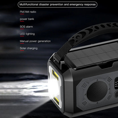 12000mAh AM/FM/NOAA Weather Radio – Solar Hand Crank Portable Emergency Radio with 2 Solar Panels, Reading Lamp for Camping