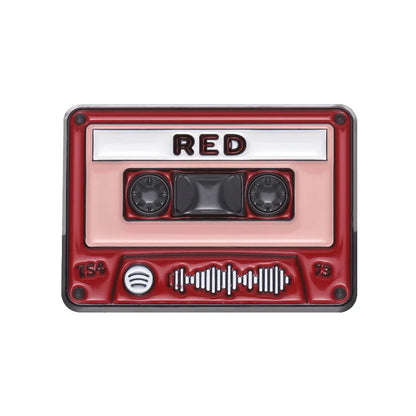 Magnetic Tape Music Series Metal Brooch – Versatile Clothing, Necklace & Badge Accessory with English Style