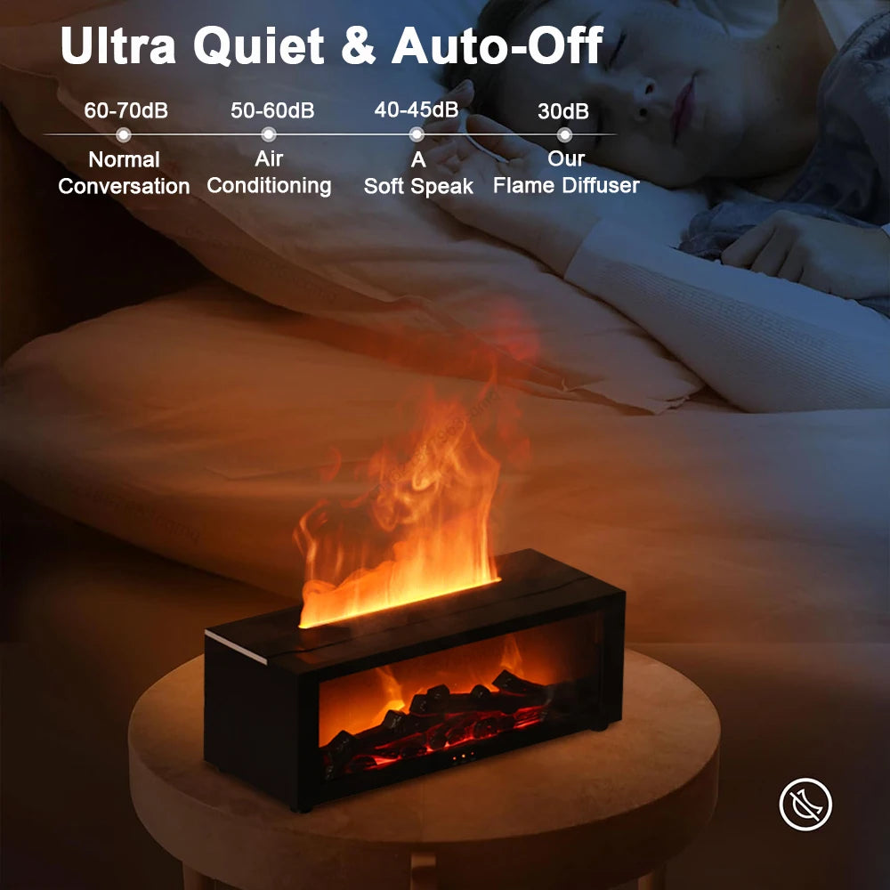 Air Humidifier & Essential Oil Diffuser – Home Aroma Humidifier with Flame Effect, LED Light, and Remote Control