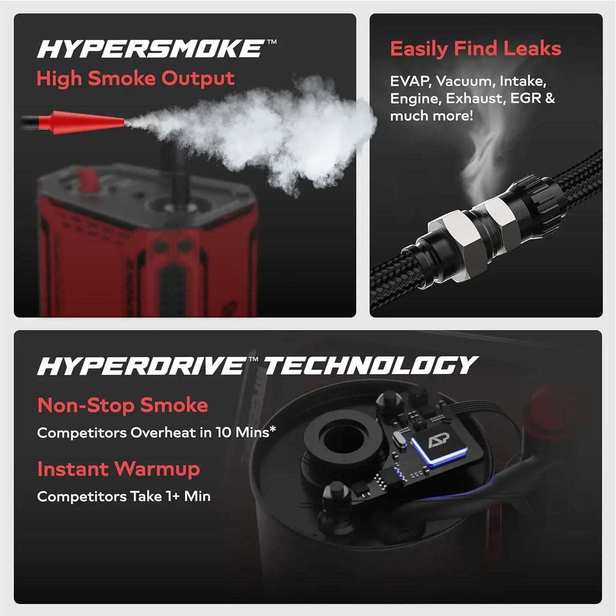 S11 AutoLine Pro HyperSmoke Automotive Smoke Machine - Adjustable Pressure EVAP & Vacuum Leak Tester