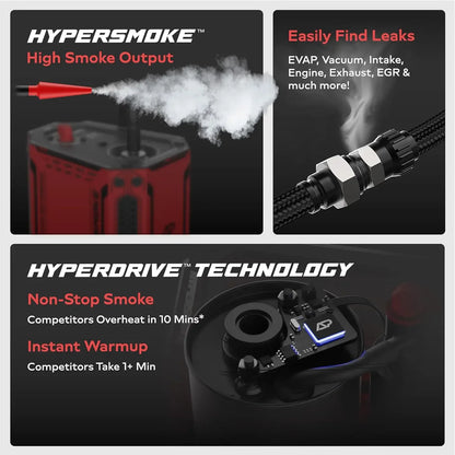 S11 AutoLine Pro HyperSmoke Automotive Smoke Machine - Adjustable Pressure EVAP & Vacuum Leak Tester