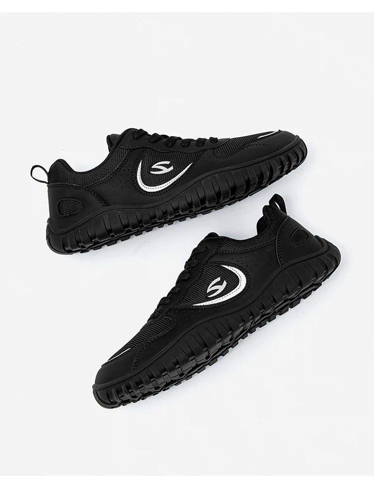 HOBIBEAR Unisex Wide Toe Sneakers — Comfortable Lace-Up Walking Shoes, Breathable Outdoor Travel Sneakers