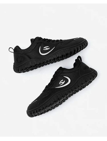 HOBIBEAR Unisex Wide Toe Sneakers — Comfortable Lace-Up Walking Shoes, Breathable Outdoor Travel Sneakers
