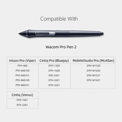 Wacom Pro Pen 2 KP-504E - 8192-Level Pressure Stylus for Intuos Pro & Cintiq Pro Tablets