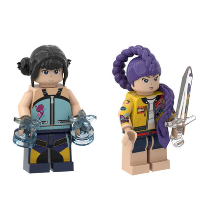 KPOP Demon Hunters Cartoon Doll Building Blocks – Kawaii Mini Action Figure Head Assembly Toy, Educational Gift for Kids