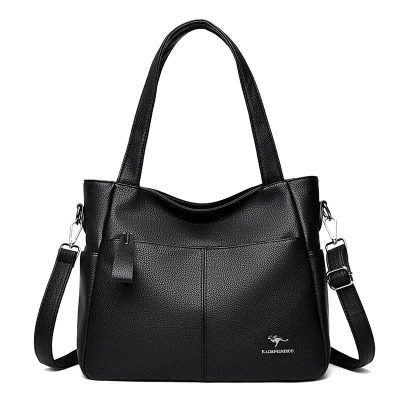 Luxury Women’s Leather Casual Tote Bag – High Quality Large Shoulder & Crossbody Handbag