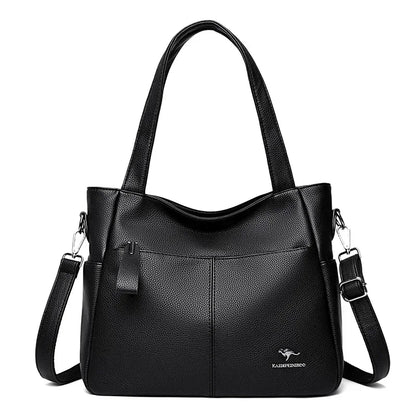 Luxury Women’s Leather Casual Tote Bag – High Quality Large Shoulder & Crossbody Handbag