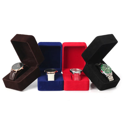 Flannelette Watch Packaging Box – Black Jewelry Storage Organizer for Bracelets, Women & Men Gift Wholesale