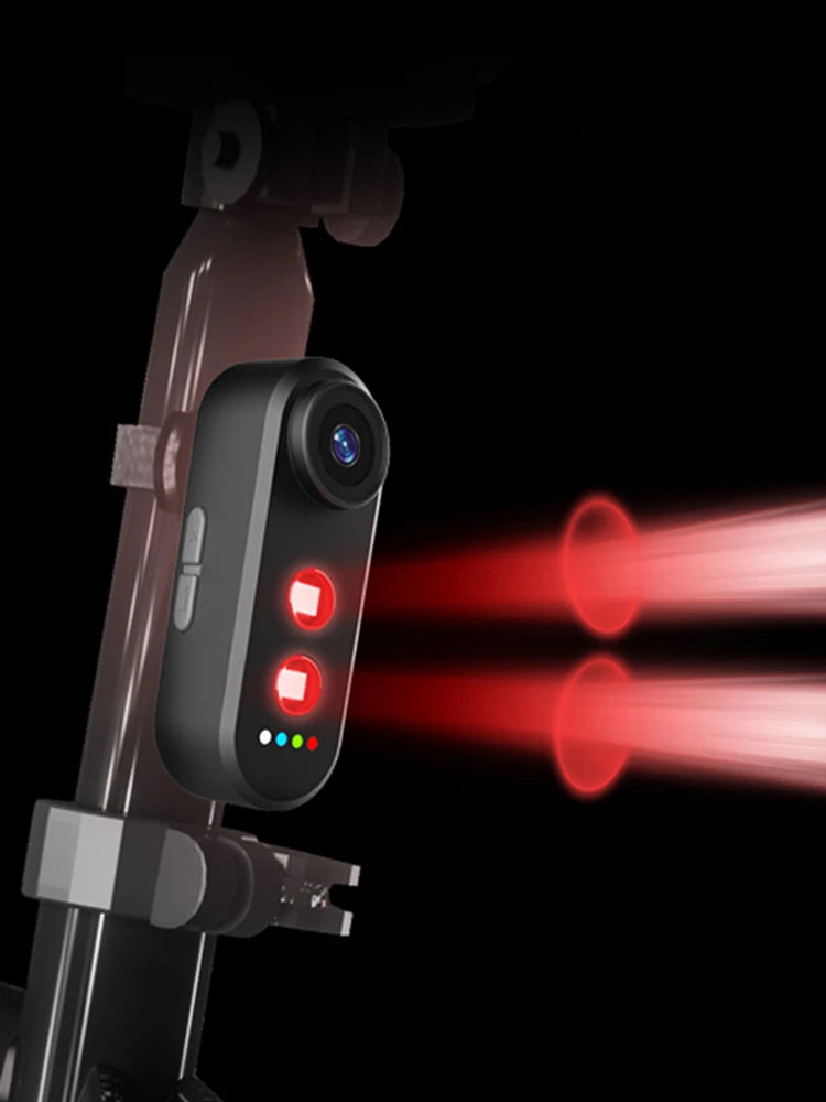 Bike Camera with Tail Light - 150° Wide-Angle Cycling Camera and Smart Rear Light for Road & Mountain Biking, Night Riding
