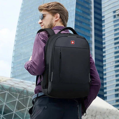SWISS Men's Laptop Backpack – Waterproof, Anti-Theft USB Bag, Large Capacity Travel & School Mochila