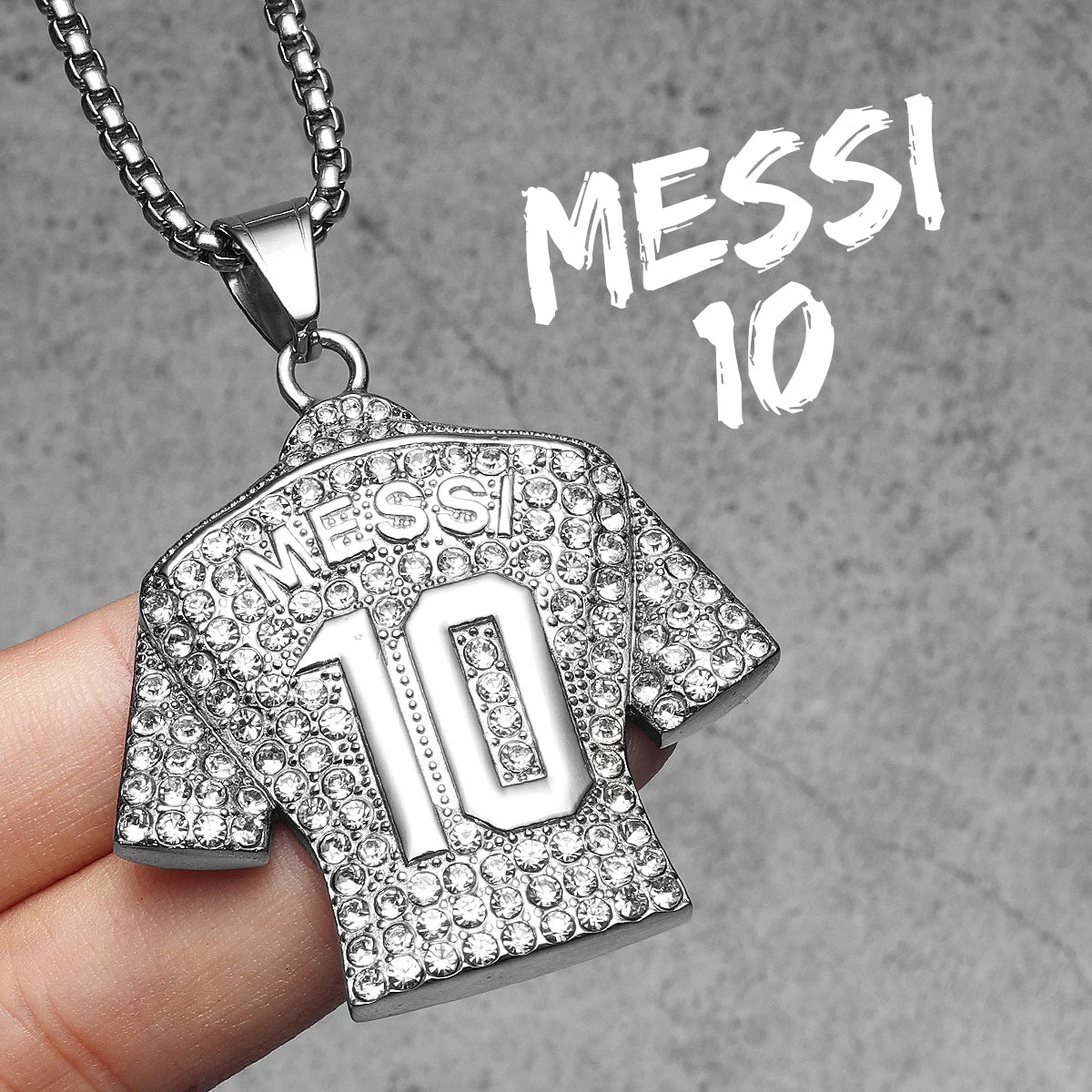 Football Legends Necklace – Messi, Cristiano Ronaldo, Neymar, Mbappé & Haaland Stainless Steel Pendant Chain Fashion Jewelry Gift for Men